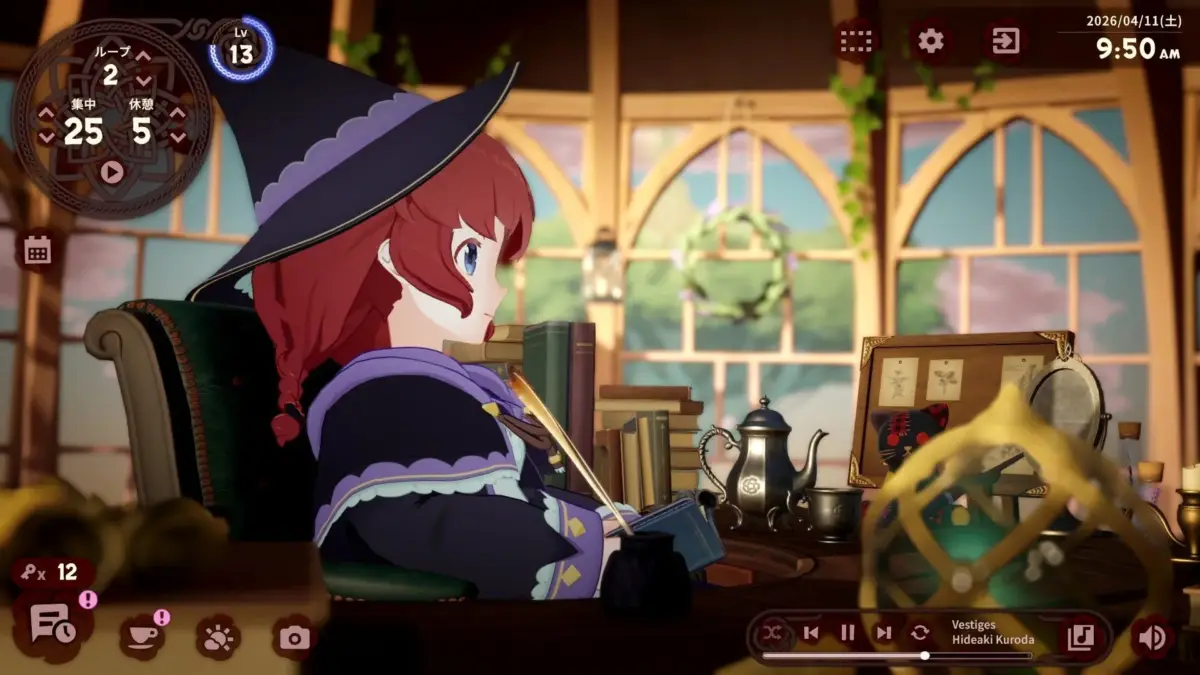 デスクで座ってこちらを見るメモリィ