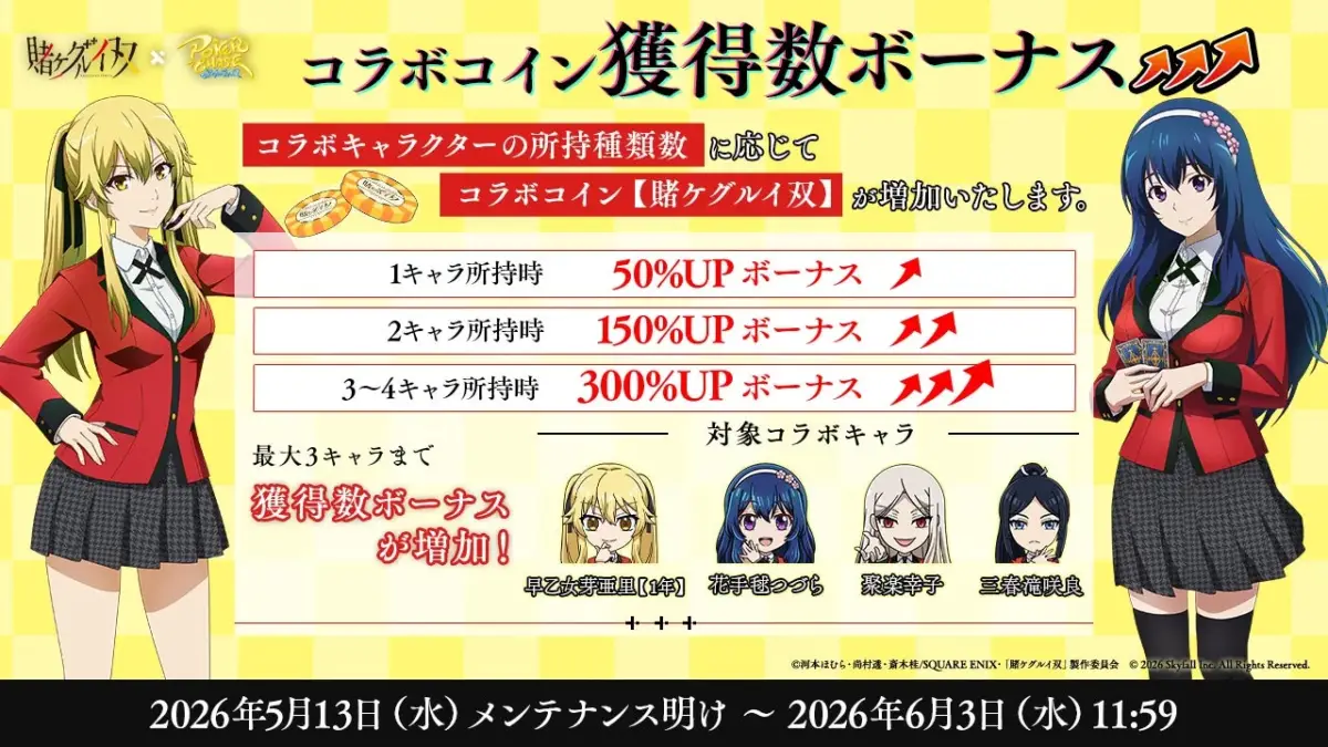 コラボコイン獲得数ボーナス
