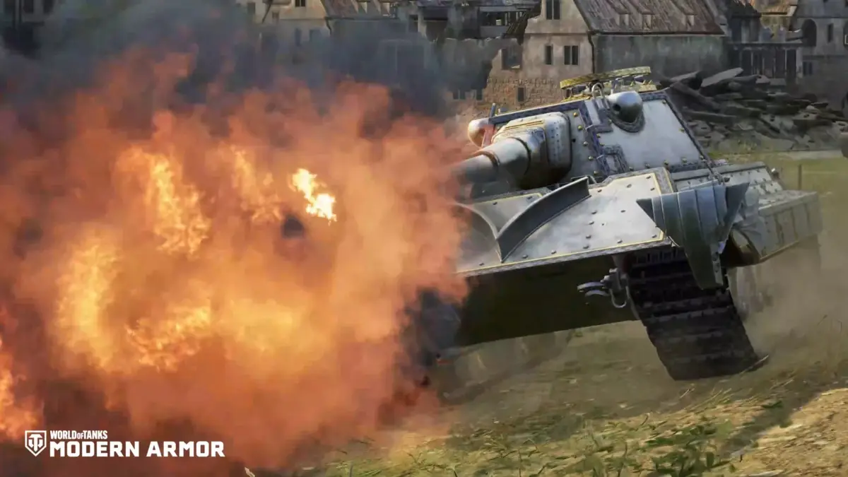 戦車が発砲するシーン