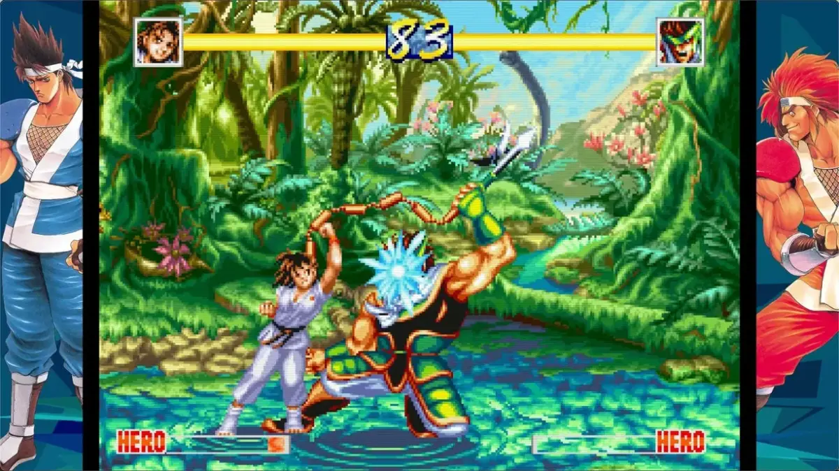 ジャングルでの対戦画面