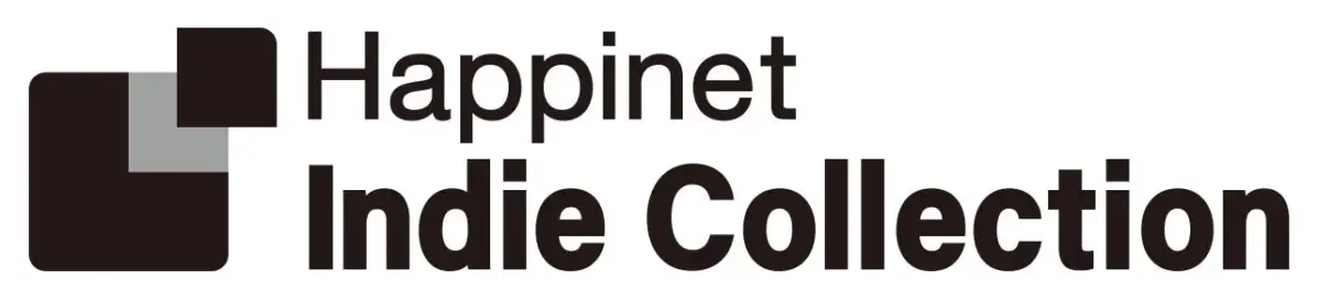 「Happinet Indie Collection」というテキストと、それを表現する幾何学的なロゴが配置された画像