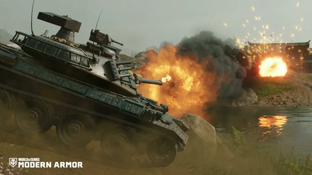 戦車と爆発