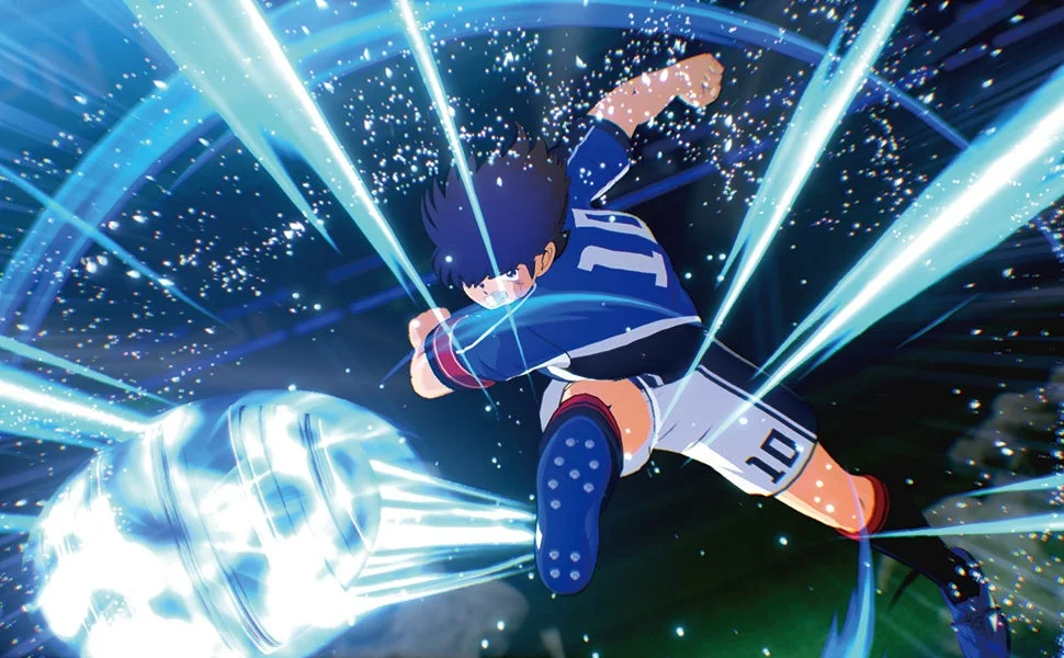 アニメ,サッカー,キャプテン翼,大空翼,シュート,必殺技,スポーツ,青,ダイナミック,イラスト