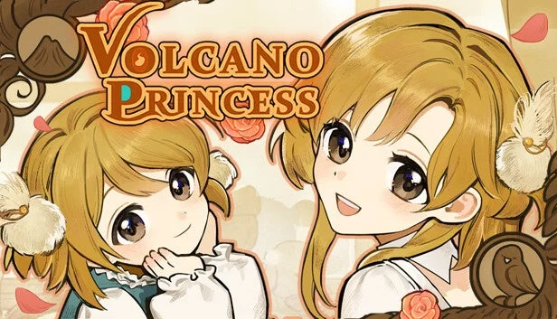 「Volcano Princess」というタイトルが大きく表示された、アニメ風のイラスト