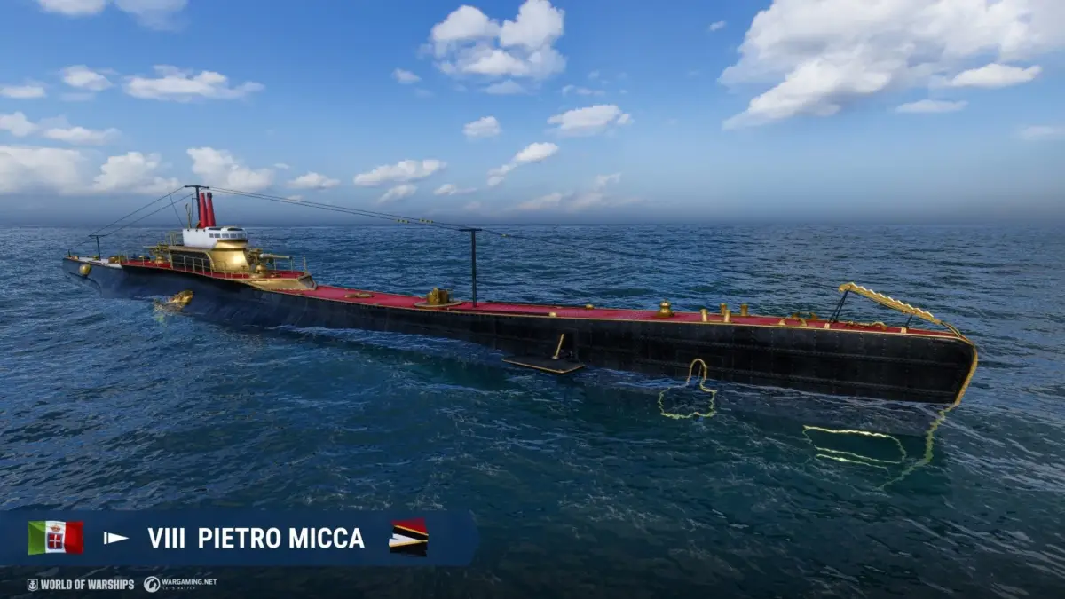 潜水艦,軍艦,海,ゲーム,World of Warships,Pietro Micca,水上,船舶,イタリア,仮想