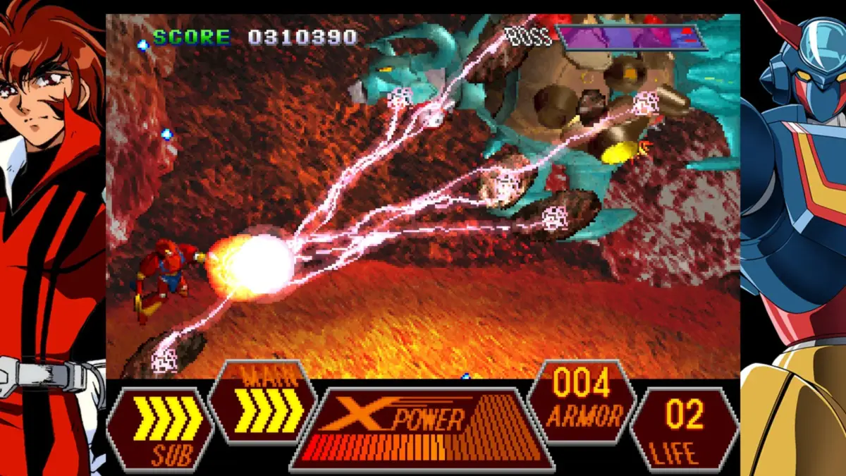 シューティングゲームのプレイ画面