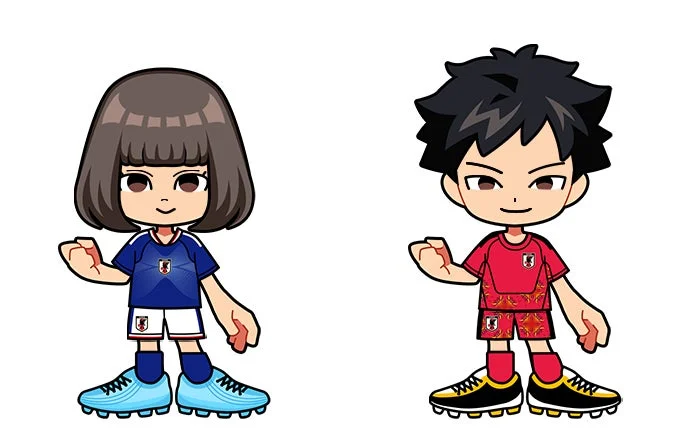 日本代表ユニフォームを着たちびキャラ