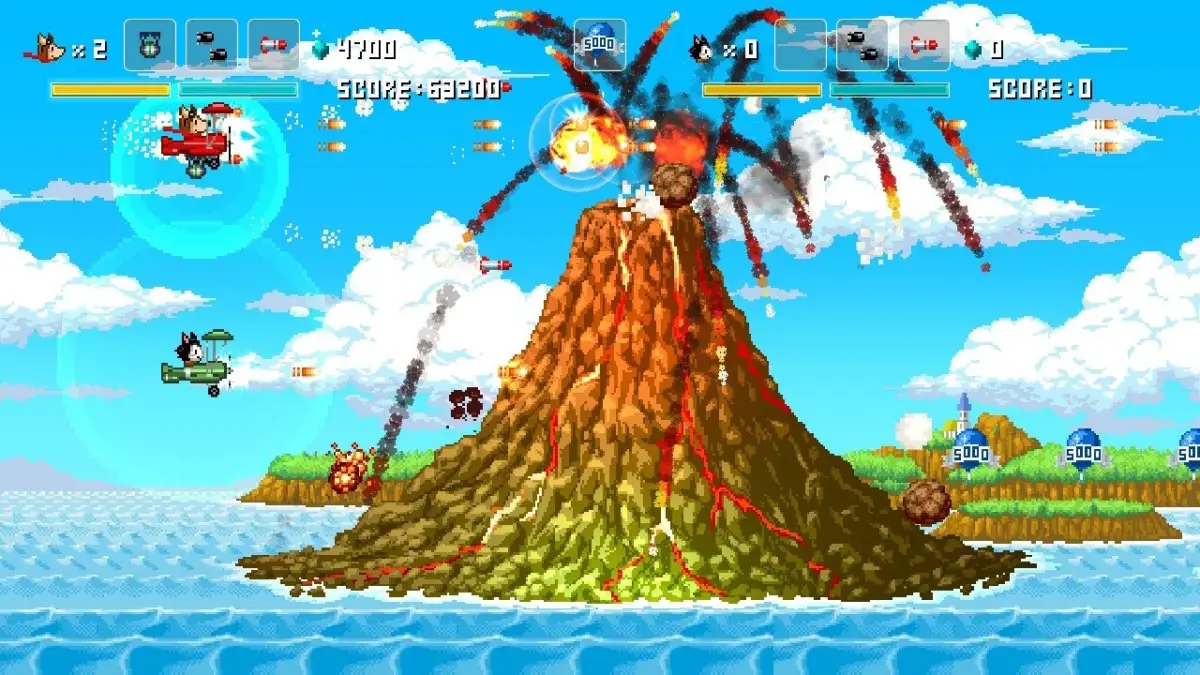 火山を舞台にした空中戦