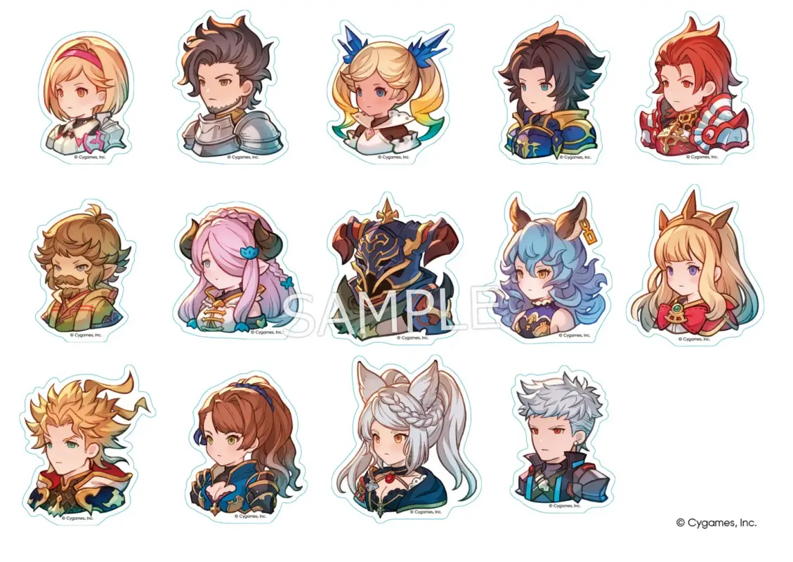 サイゲームスのゲームに登場すると思われる、デフォルメされたファンタジーキャラクター15体のイラスト