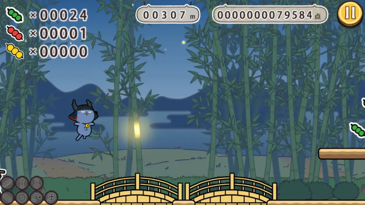 竹林ステージのゲーム画面