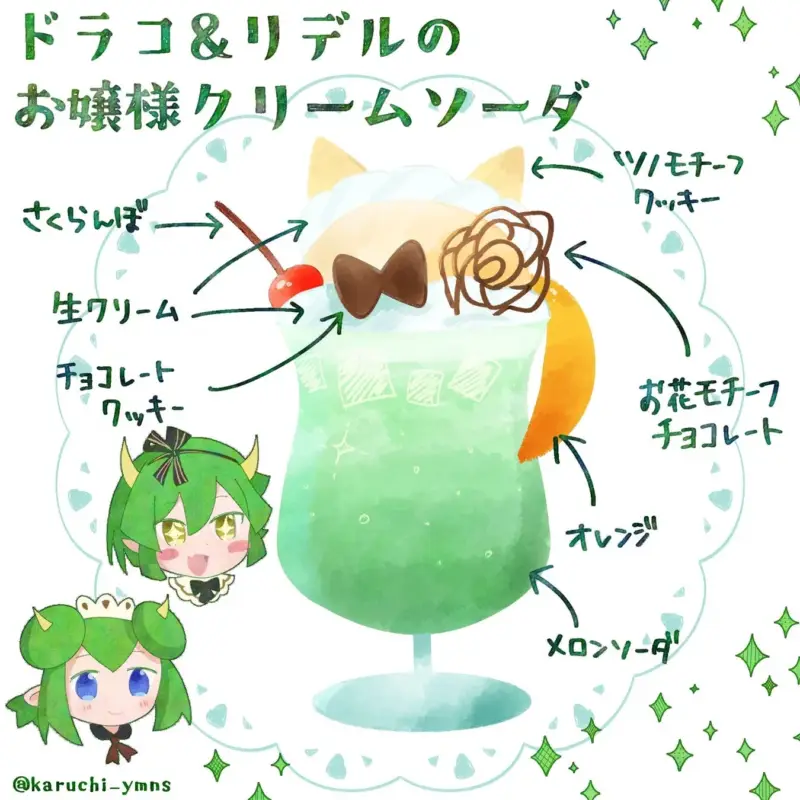 ドラコ&リデルのお嬢様クリームソーダのイメージイラスト