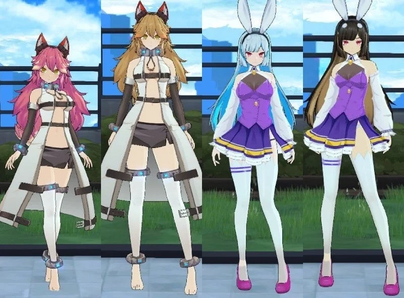 アニメ風女性キャラクターのグループ