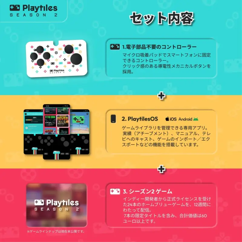 Playtiles Season 2のセット内容を紹介する画像