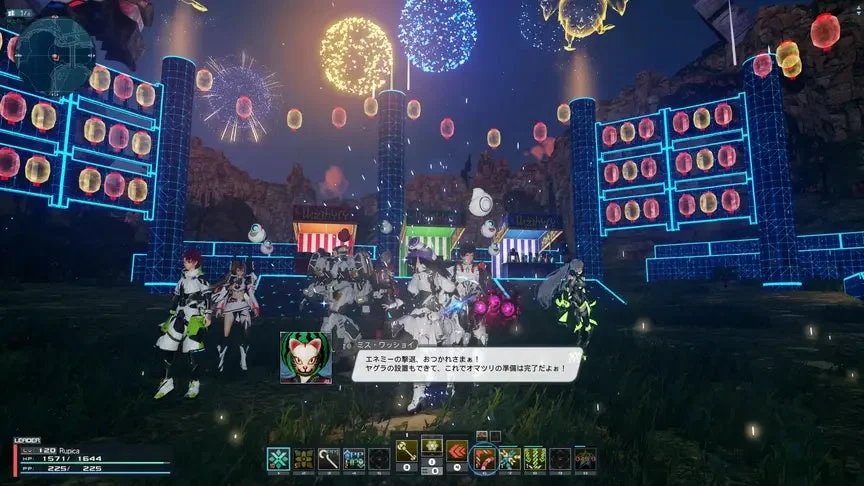 祭り完成、花火