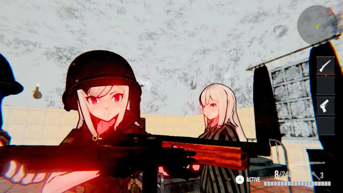 FPS視点の屋内戦闘シーン