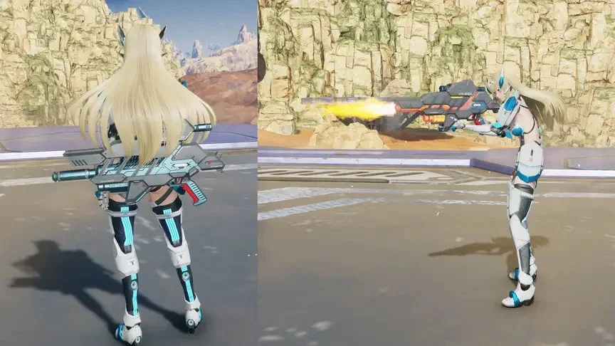 SF風の衣装をまとった金髪の女性キャラクター