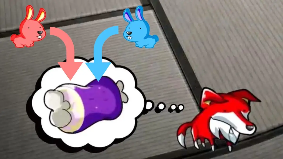 ウサギとキツネ、骨のイラスト