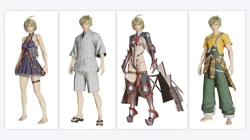 キャラクターモデル,3Dモデル,衣装,ファッション,ゲーム,アニメ,女性キャラクター,男性キャラクター,夏服,和服,戦闘服,カジュアル服