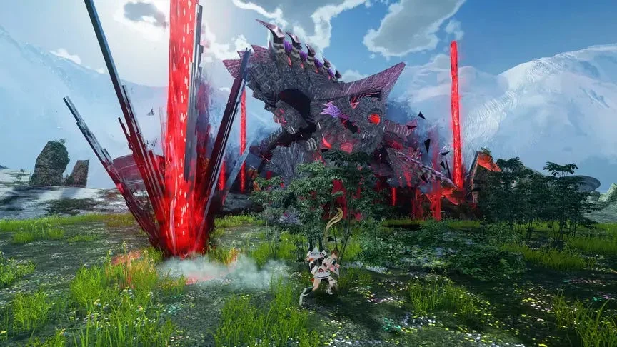 キャラと巨大モンスター