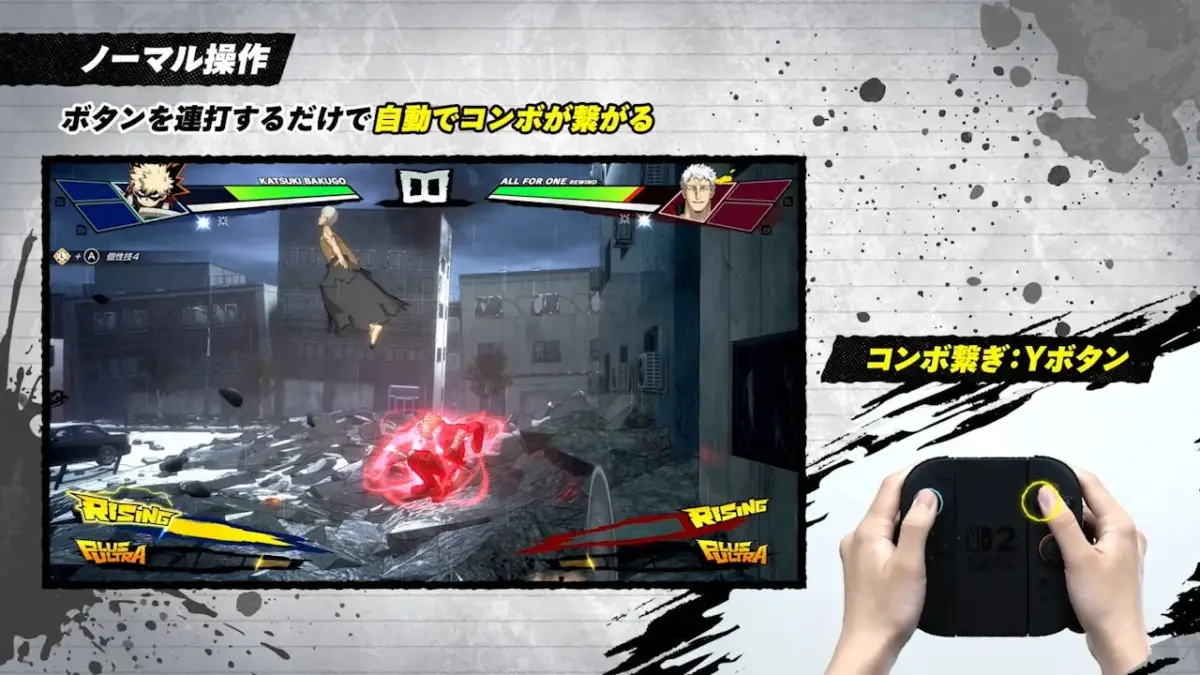 ノーマル操作 ボタンを連打するだけで自動でコンボが繋がる
