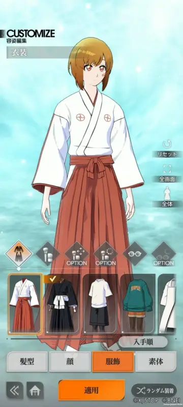 カスタマイズ画面