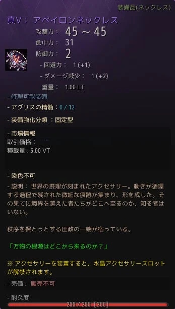 アペイロンネックレスのアイテム詳細
