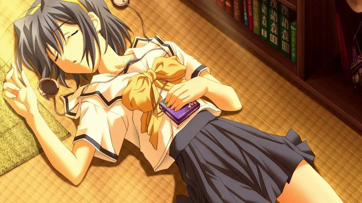畳で眠る少女