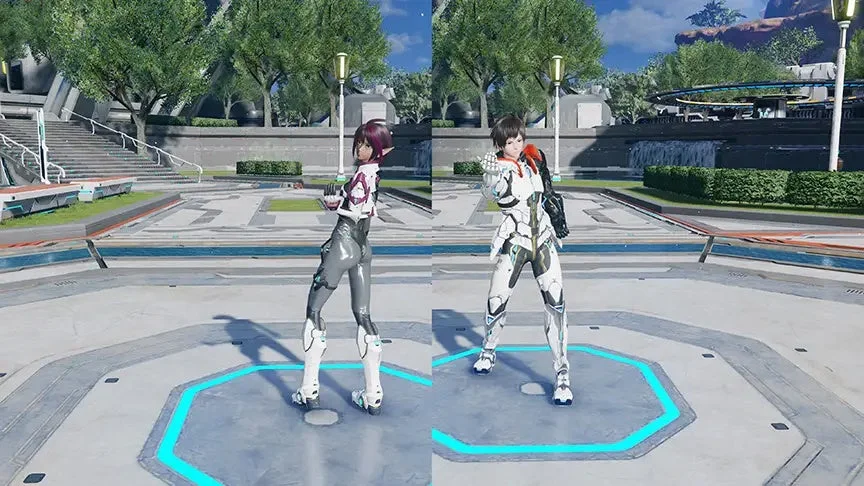 SF風のコスチュームを着用した2人の女性キャラクター