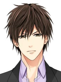 アニメ風の男性キャラクターの顔のアップ