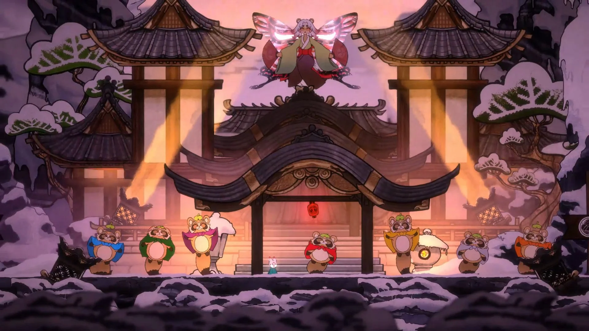 タヌキ歌舞伎の様子