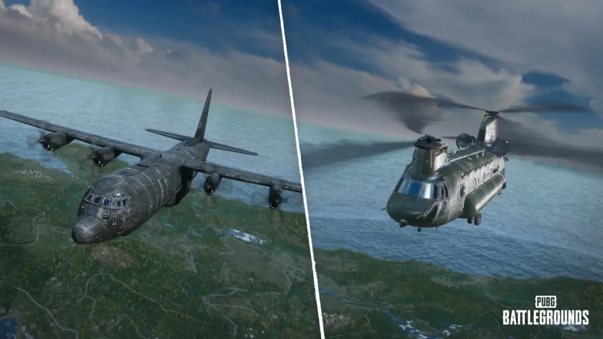 輸送機とヘリコプター