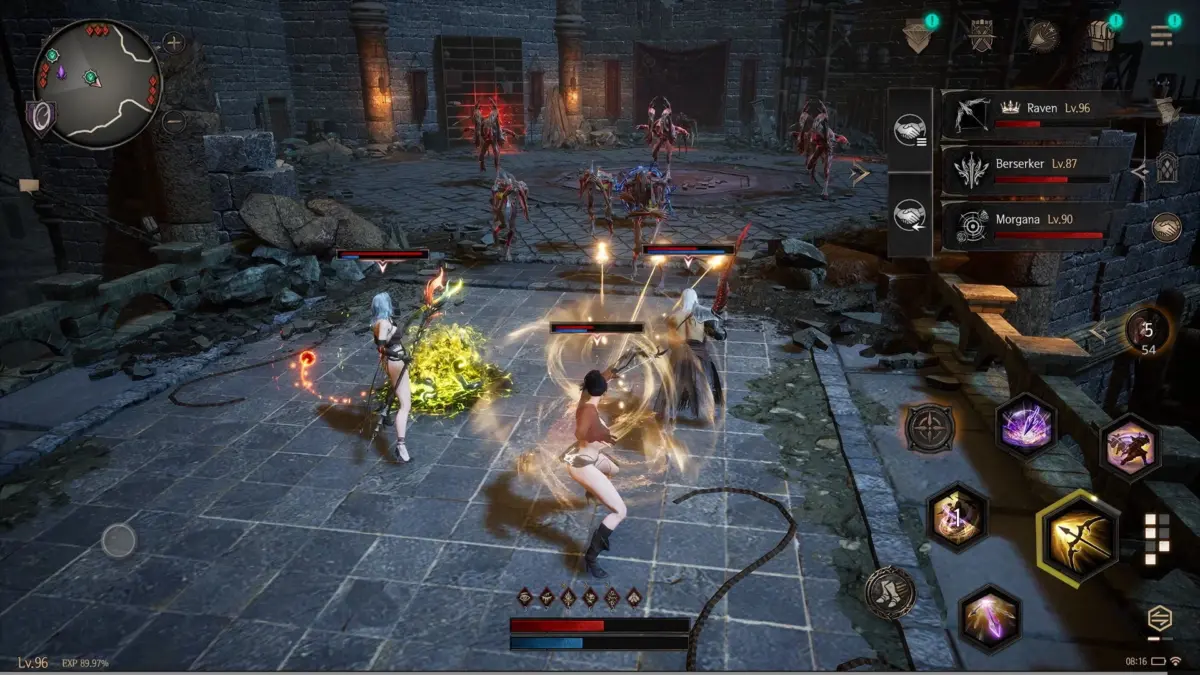 ゲームプレイ中のスキルエフェクト