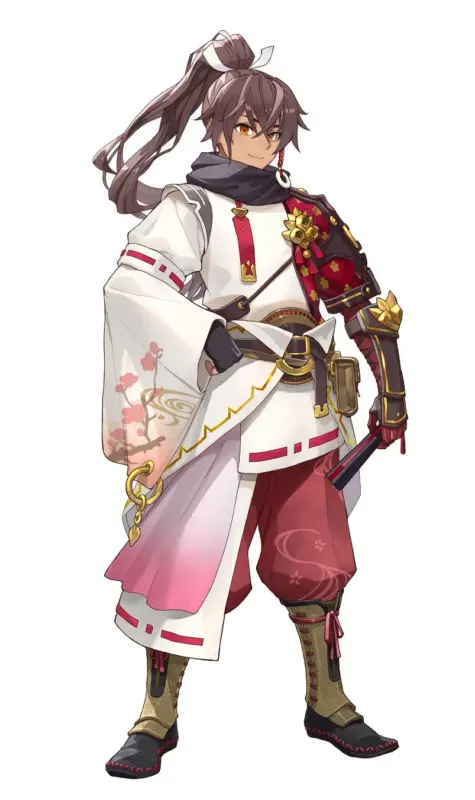 和風の衣装を身につけた男性キャラクター