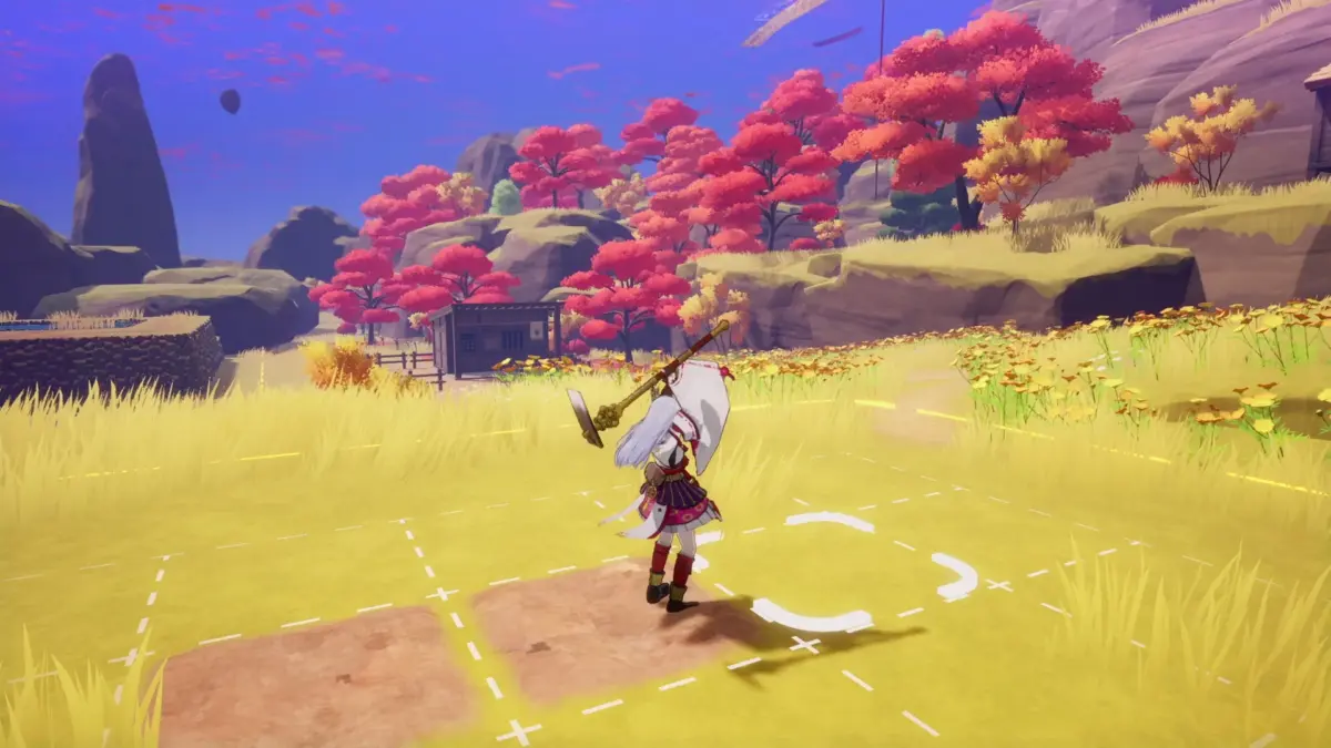 畑を耕すキャラクター